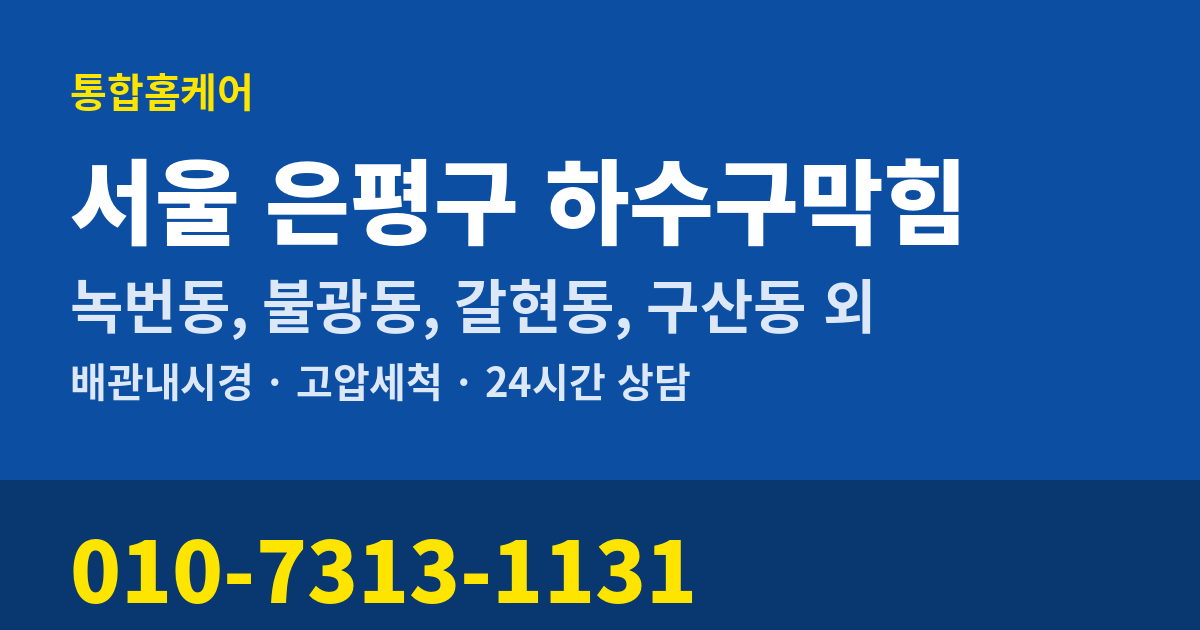서울 은평구 하수구막힘 통합홈케어 010-7313-1131